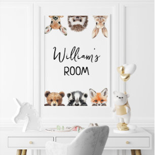 Söt skogsdjur Bebis Nurseryrum Poster