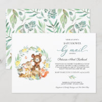 Söt Skogsdjur Grönska Baby Shower Per Post