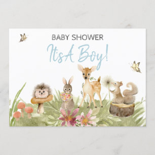 *~* Söt Skogsdjurs Pojke Baby Shower Inbjudningar