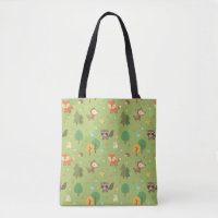 Söt skogsdjursmönstrad totebag