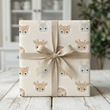 Söt skogsdyr Baby Shower-inslagspapper