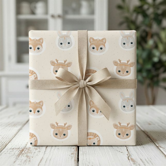 Söt skogsdyr Baby Shower-inslagspapper Presentpapper (Skapare uppladdad)