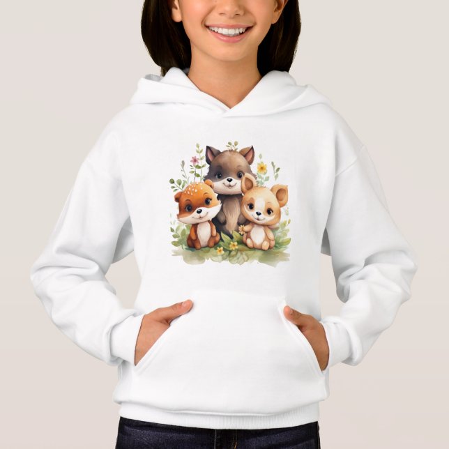 Söt skogsdyr kids hoodie ! t shirt (Framsida)