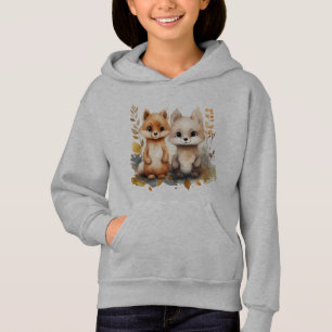 Söt skogsdyr ungdoms hoodie t shirt