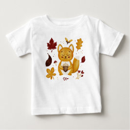 Söt skogsekorre med ekollon i akvarell t shirt