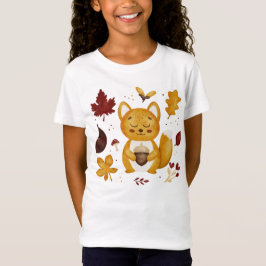 Söt skogsekorre med ekollon vattenfärg för barn t shirt