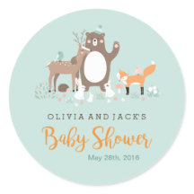 Söt skogsmynta och apelsin Baby Shower-dekal
