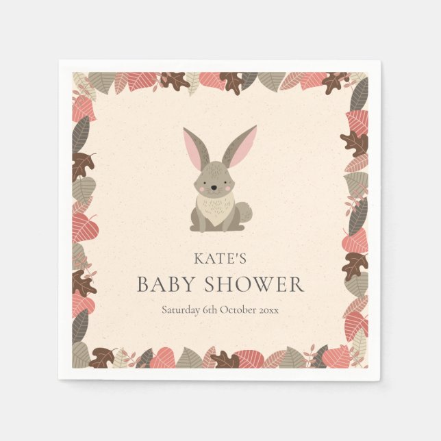 Söt skogsrabatt för baby shower / Sprinkle Pappersservett (Framsidan)