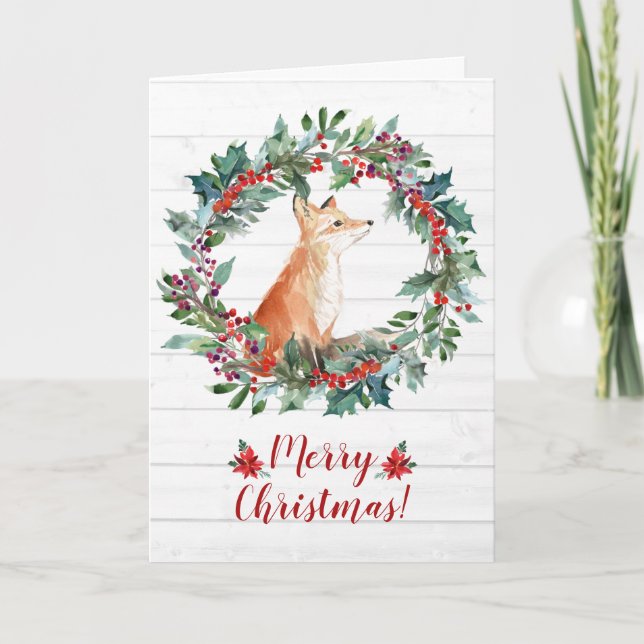 Söt skogsräv jul kort (Framsida)