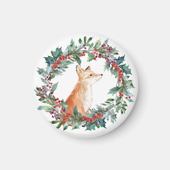Söt skogsräv jul magnet (Framsidan)