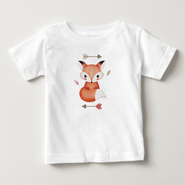 Söt Skogsräv – Whimsisk Djurkonst för Barn  T Shirt (Framsida)
