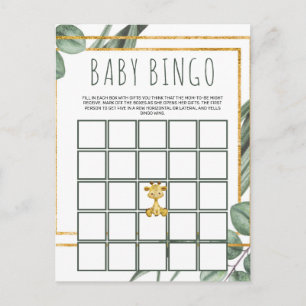 Söt skogsteddybjörn Baby Shower Bingo Kort