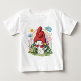 Söt skogsunge kanin & blommor baby t-shirt