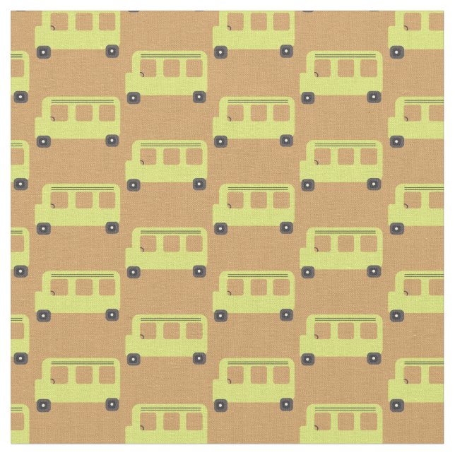 Söt skolbuss gul svart orange utbildning  tyg (Närbild)