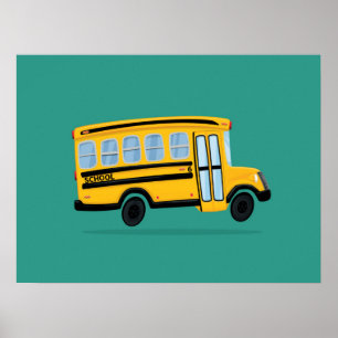 Söt skolbusskonst poster