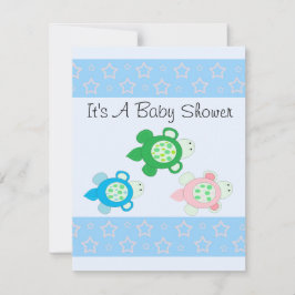 Söt Sköldpadda Baby Shower Inbjudningar