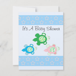 Söt Sköldpadda Baby Shower Inbjudningar