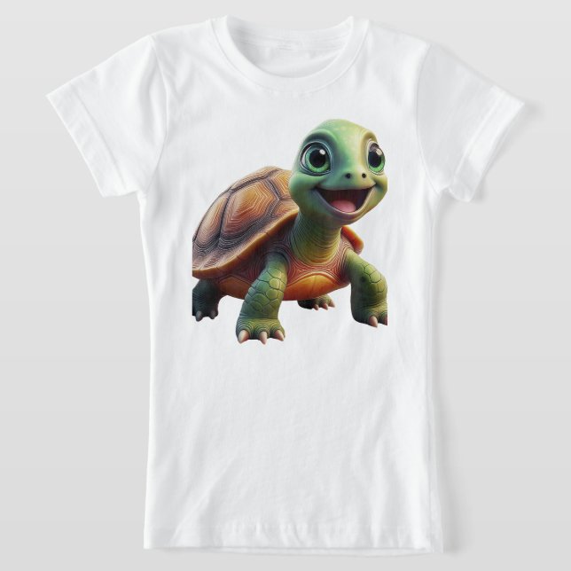 Söt Sköldpadda Barn T-Shirt (Laydown)
