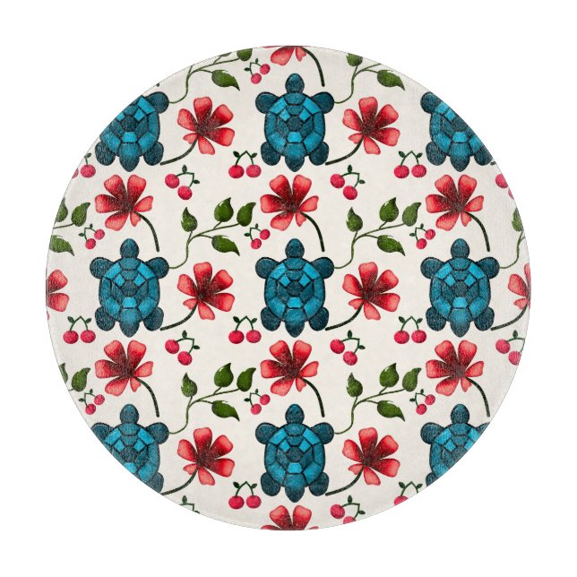 Söt sköldpadda Blommönster   (Framsidan)