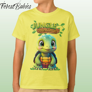 Söt sköldpadda boxsköldpadda djur karaktär gul🐢 t shirt