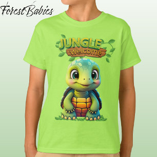 Söt sköldpadda rutschkanor djur karaktär grön 🐢 t shirt