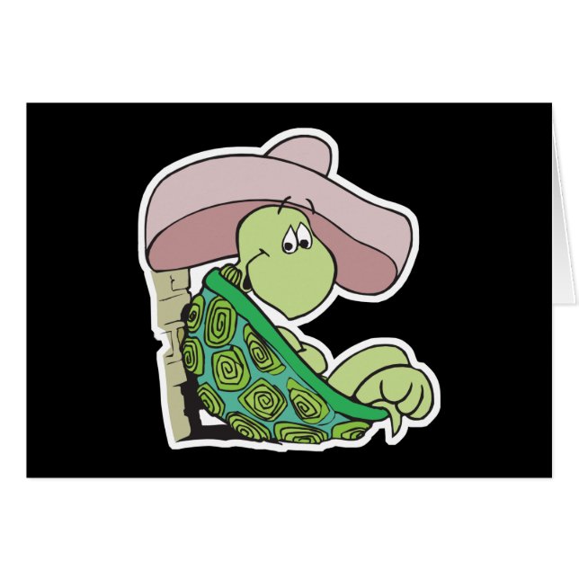 söt sköldpadda som bär sombrero hälsningskort (Framsidan Horizontal)