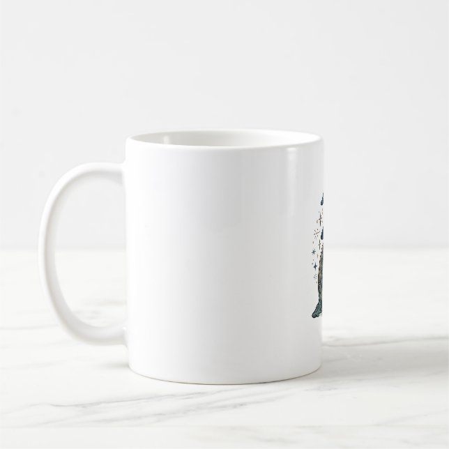 Söt Sköldpadds Trollkarl Läsning Spellbok Vektor D Kaffemugg (Vänster)