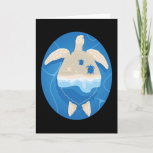 Söt sköldpaddsdesign Sköldpaddor Djur Hav Present Kort
