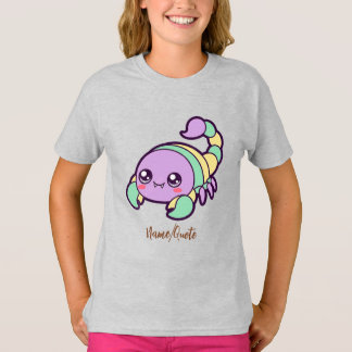 Söt Skorpion Kawaii Pastell Tecknad T Shirt