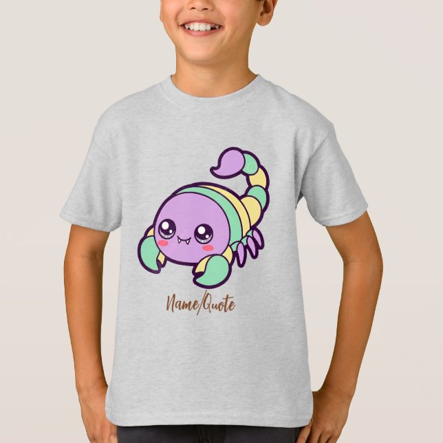 Söt Skorpion Söt Pastell Tecknad Serie T Shirt (Framsida)