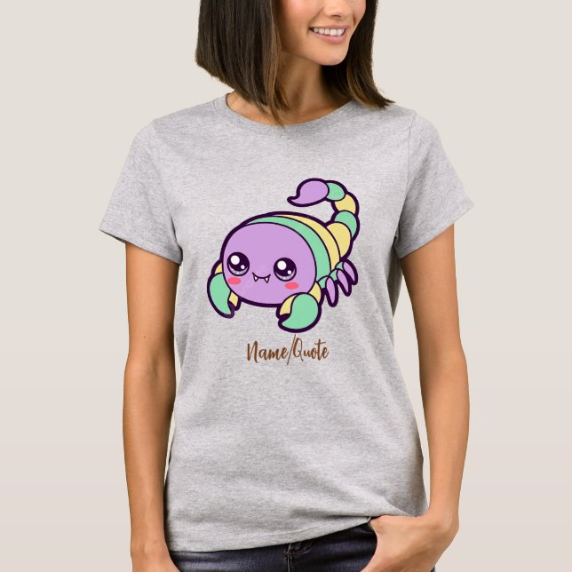 Söt Skorpion Söt Pastell Tecknad Serie T Shirt (Framsida)