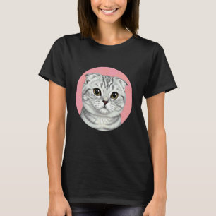 Söt skotsk fold katt kattdjur husdjur t shirt