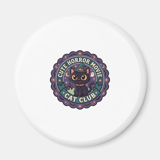 Söt skräckfilmskatts Söt katt T-shirt design - Cu Magnet (Framsidan)