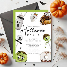 Söt Skräckig Godis Halloween Inbjudningar
