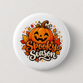 Söt Skräckig Säsong Pumpa Halloween Knapp