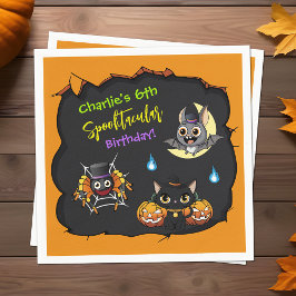 Söt Skräckinjagande Halloween Tecknad Födelsedagsf Pappersservett