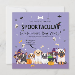 Söt skräckinjagande hund Halloween-fest Inbjudningar