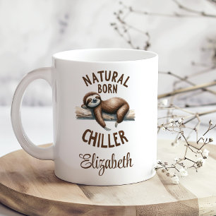 Söt skräddarsydd namn Naturlig född chillare Sengå Kaffemugg