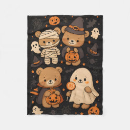 Söt Skrämmande Teddy Halloweenfilt Fleecefilt
