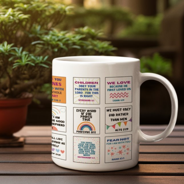 Söt skrift barn minnes bibelvers  kaffemugg (Skapare uppladdad)