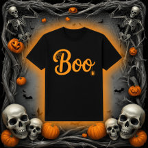Söt skrift "Boo" med spindelnätshalloween