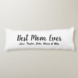Söt skript för bästa Mamma någonsin svartvit anpas Kroppskudde