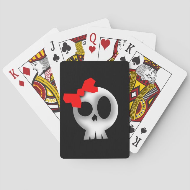 Söt Skull med rött fält Casinokort (Baksidan)