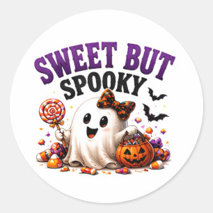 👻 Söt Skum Halloween Godis Citat 🍭 Runt Klistermärke