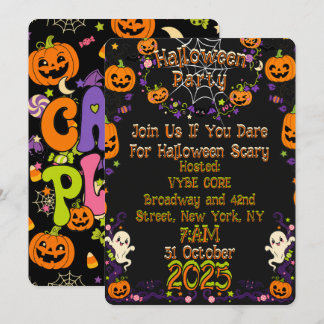 Söt Skum Halloween Retro Kawaii Barnkalas Inbjudningar