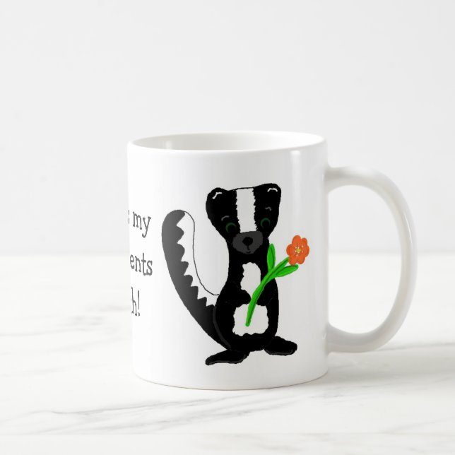 Söt skunk med text kaffemugg (Höger)