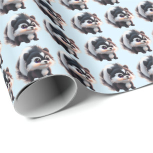 Söt skunk skogs djur skogs vänner presentpapper