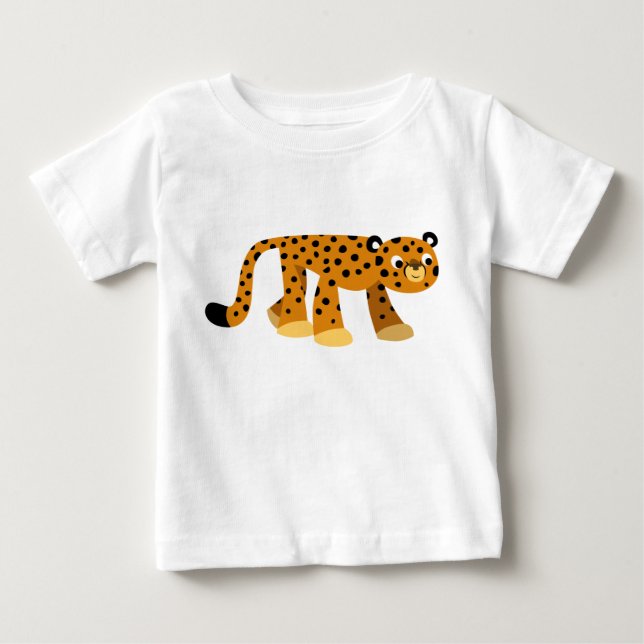 Söt slankande tecknad gepardbaby T-shirt (Framsida)