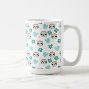 Söt Slothblommönster Kaffemugg