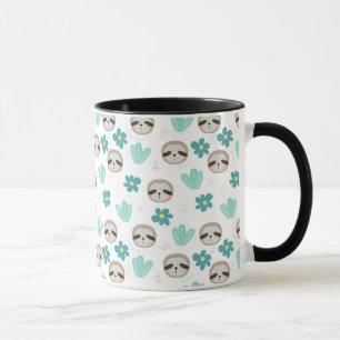 Söt Slothblommönster Mugg